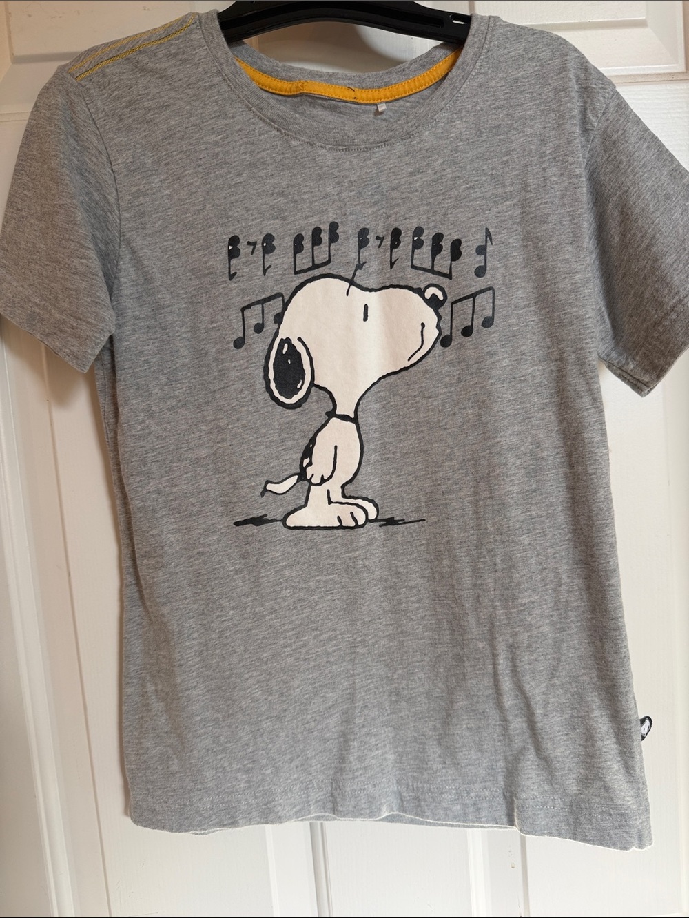 Grey Boys Short Sleeve Tee Shirt With Snoopy Graphic from Peanuts